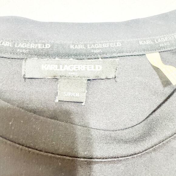 Karl Lagerfeld Men Navy Blue Shirt Assymetrical Design Pockets Size Small EUC - Picture 3 of 5